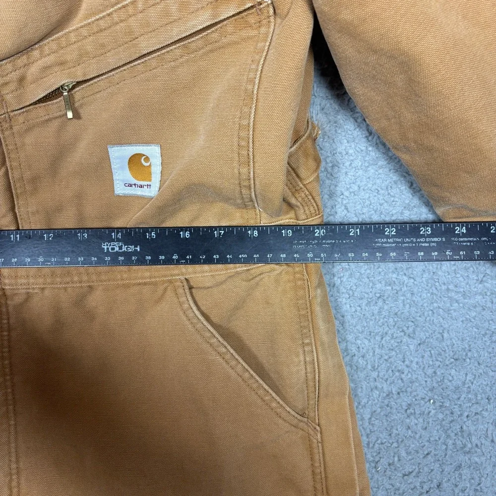 Carhartt Mens Duck Quilt Lined Coveralls Brown Size 44 Regular Workwear Jumpsuit